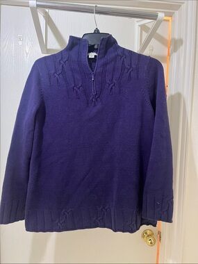 Coldwater Creek Purple Knit Half-Zip Sweater